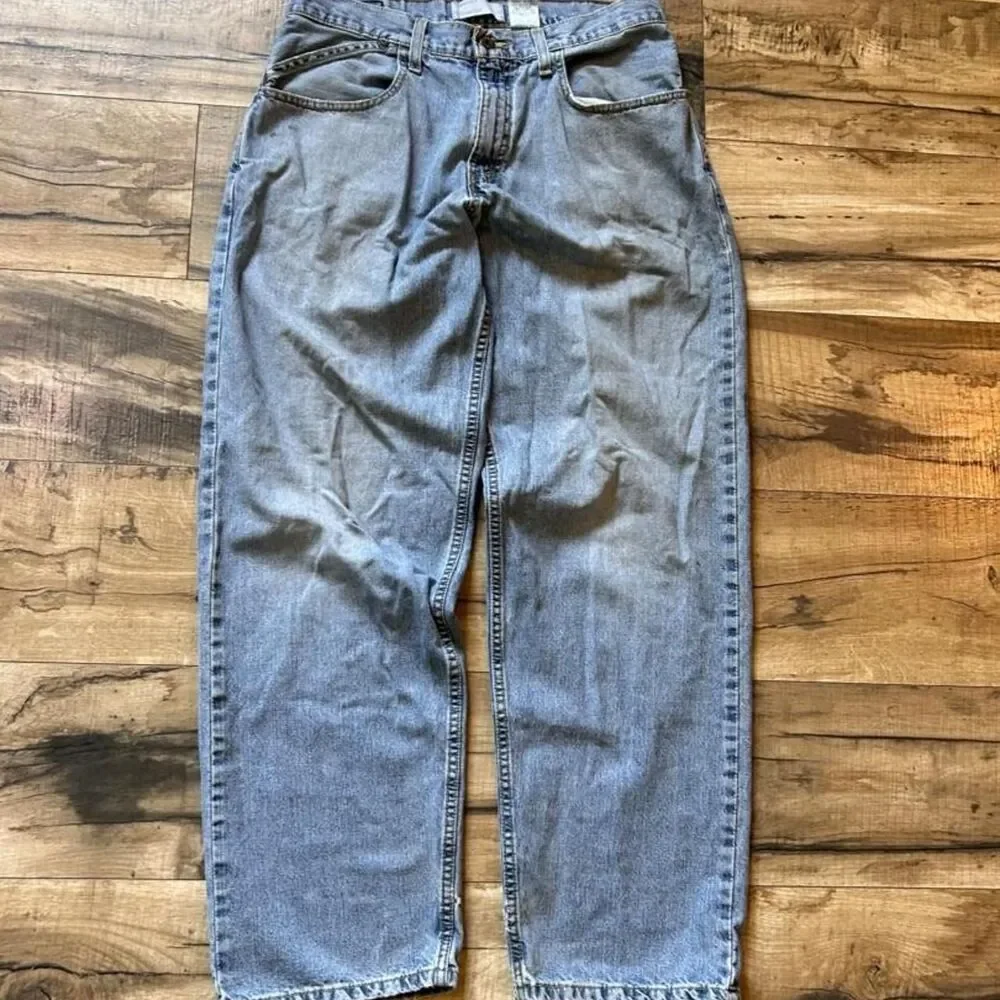 Levi-s Men's Blue and Grey Jeans